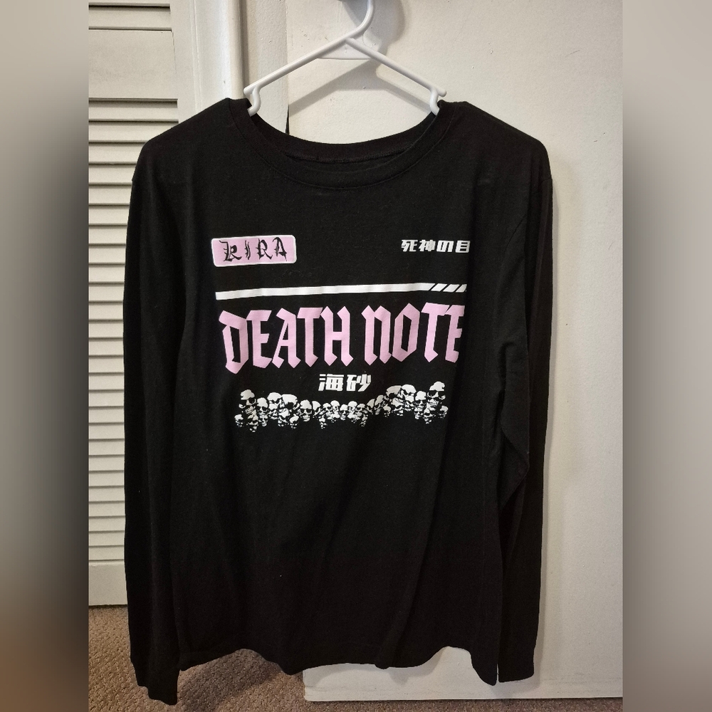 Anime Black Long Sleeve Death Note Tee